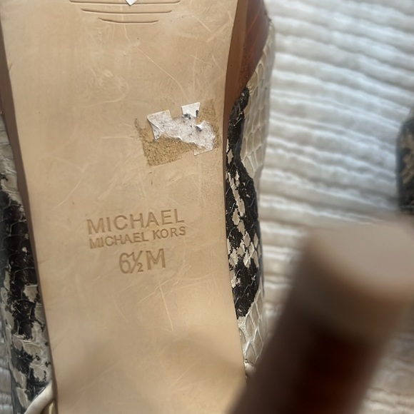 Michael Kors Snakeskin Peep-Toe Heels - Picture 7 of 7